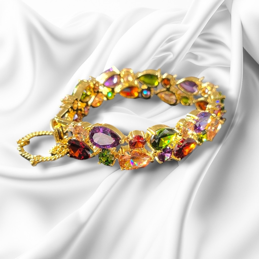 Daniel Steiger | NIB Elegant "Nevada Rainbow" Gemstone Bracelet (OS)